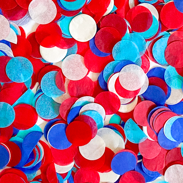 Three Color Confetti Collection - Arts & Crafts Supplies, Red Blue