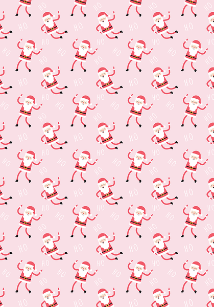 Wrapping Paper - Pink Santa