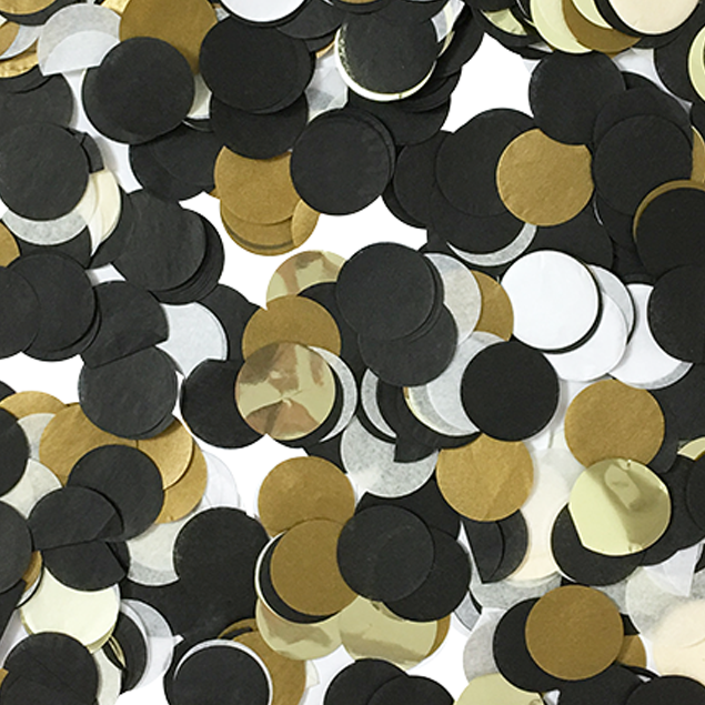 Jumbo Confetti Balloon - Black, White & Gold – Paperboy