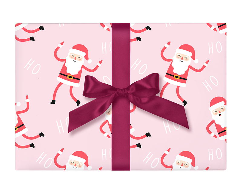 Vintage Pink Santa Wrapping Paper, Retro Wrapping Paper, Christmas Wrap,  Pink Christmas Wrap, Cute Santa Wrap 