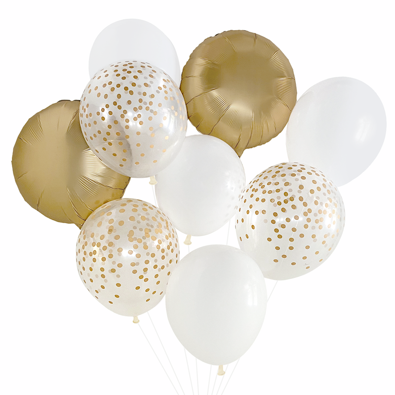 Balloon Bouquet - White & Gold – Paperboy